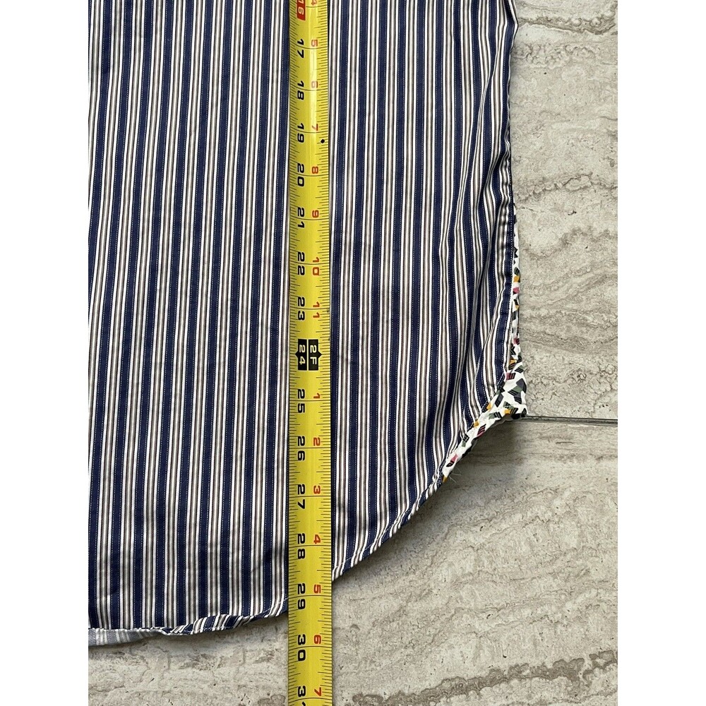 Robert Graham Striped Fleur de lis 46732 Flip Cuff Shirt Men’s Size Large L - Picture 13 of 13